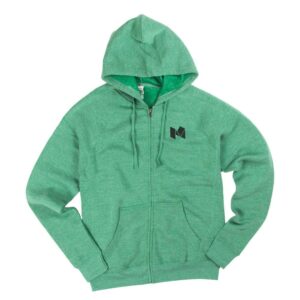 Independent Trading Co. Sea Green full-zip hoodie - decorated on the left chest.