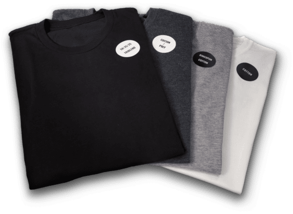 4 different fabric t-shirt sample pack